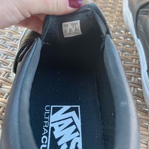 Vans leather slip ons